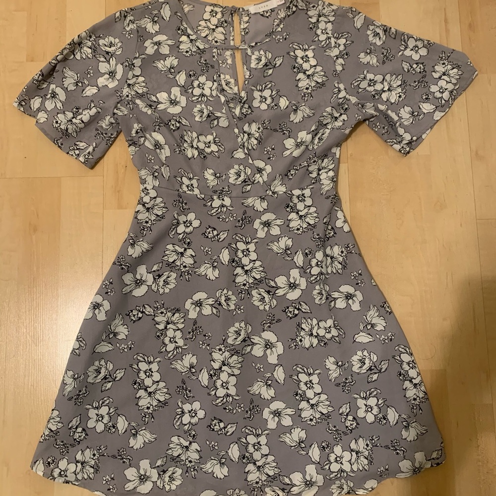 Lush Floral Print Boho Skater Dress